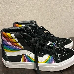 VANS SkHi Mens Sz 5️⃣.5 / Womens 7️⃣Black / White / Rainbow